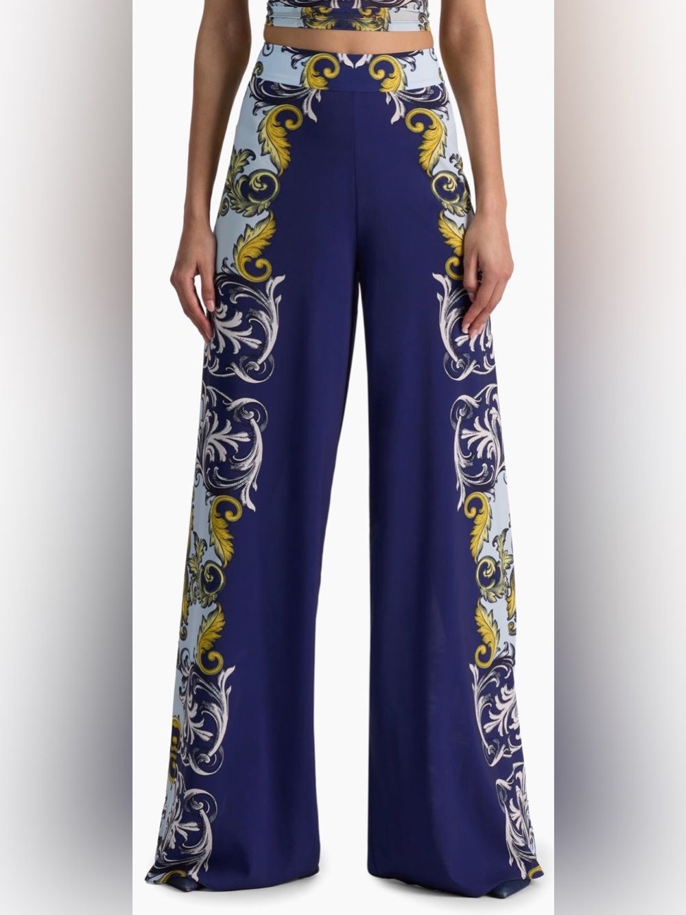 Alice + Olivia Athena Printed Wide-Leg Pants